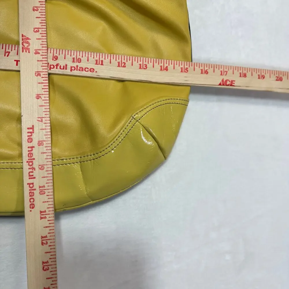 Nine & Co Yellow Handbag‎ Shoulder Bag Purse Faux Leather Retro Y2K Babydoll - Picture 10 of 12